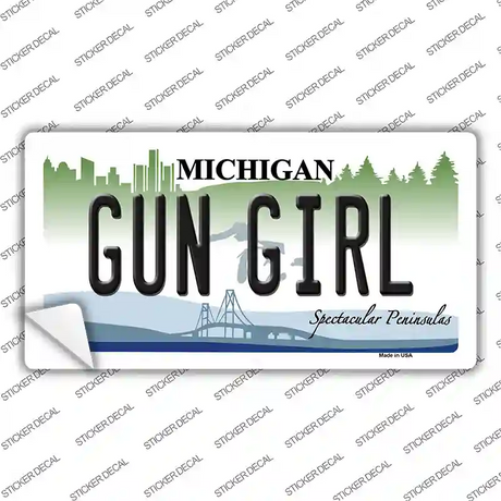 Gun Girl Michigan Novelty Sticker Decal Small