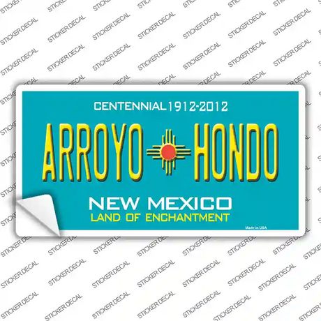 Arroyo Hondo Teal New Mexico Novelty Sticker Decal Small