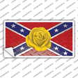 Confederate Flag With Yellow Rose Novelty Sticker Decal Small