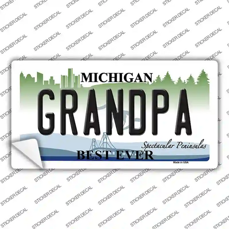 Grandpa Michigan Novelty Sticker Decal Small