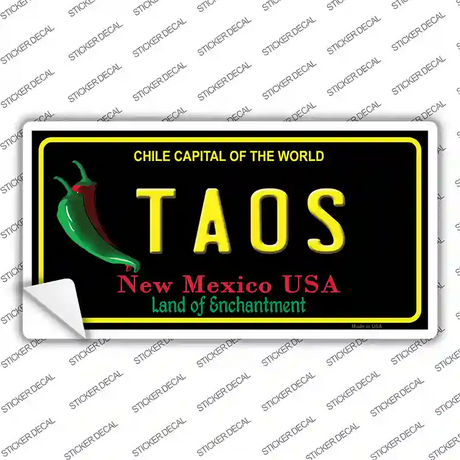 Taos New Mexico Black State Novelty Sticker Decal Small