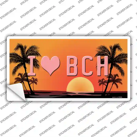 I Love Beach Novelty Sticker Decal Small