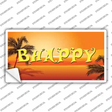 Be Happy Beach Scene Novelty Sticker Decal Small