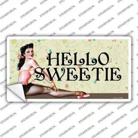 Hello Sweetie Vine Pinup Novelty Sticker Decal Small