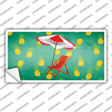 Chair and Umbrella Novelty Sticker Decal Small