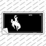 Wyoming Black Novelty Sticker Decal Small