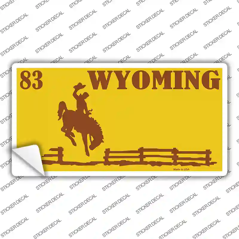 Wyoming Yellow Novelty Sticker Decal Small