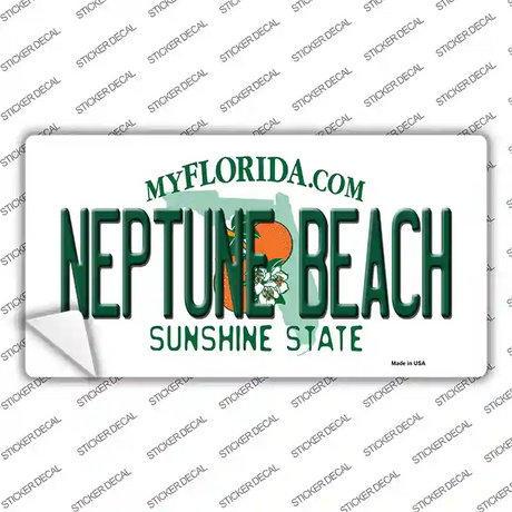 Florida Neptune Beach Novelty Sticker Decal Small