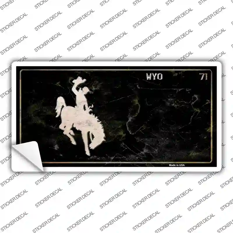 Wyoming Black Rusty Novelty Sticker Decal Small