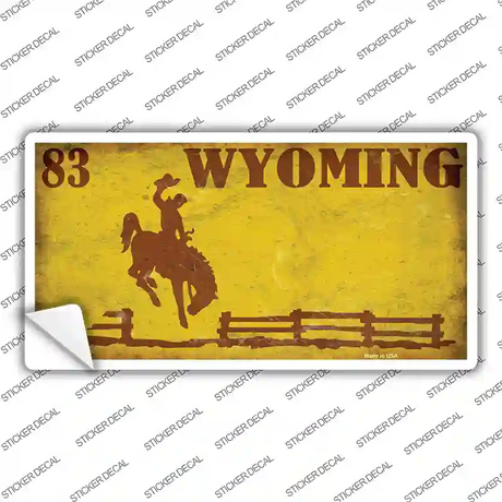 Wyoming Yellow Rusty Novelty Sticker Decal Small