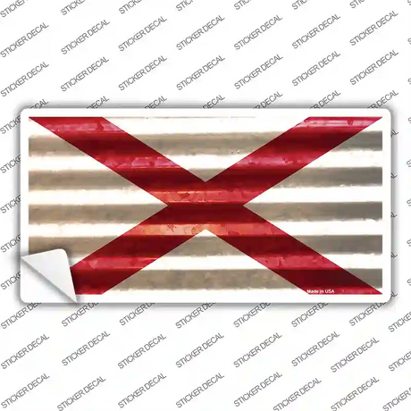 Alabama Corrugated Flag Novelty Sticker Decal Small