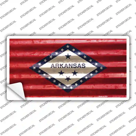 Arkansas Corrugated Flag Novelty Sticker Decal Small