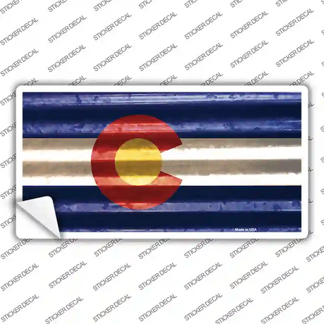 Colorado Corrugated Flag Novelty Sticker Decal Small