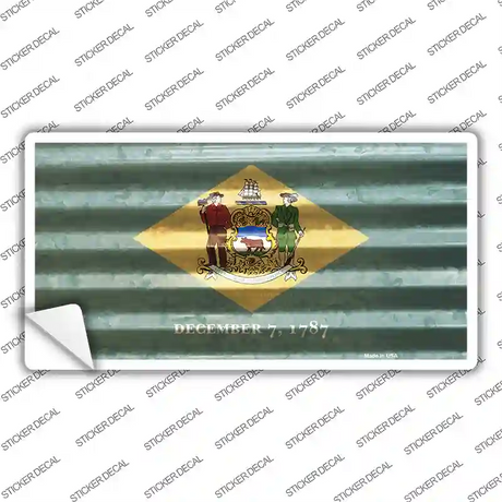 Delaware Corrugated Flag Novelty Sticker Decal Small