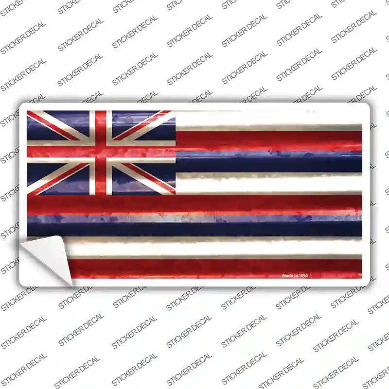 Hawaii Corrugated Flag Novelty Sticker Decal Small