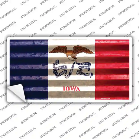 Iowa Corrugated Flag Novelty Sticker Decal Small