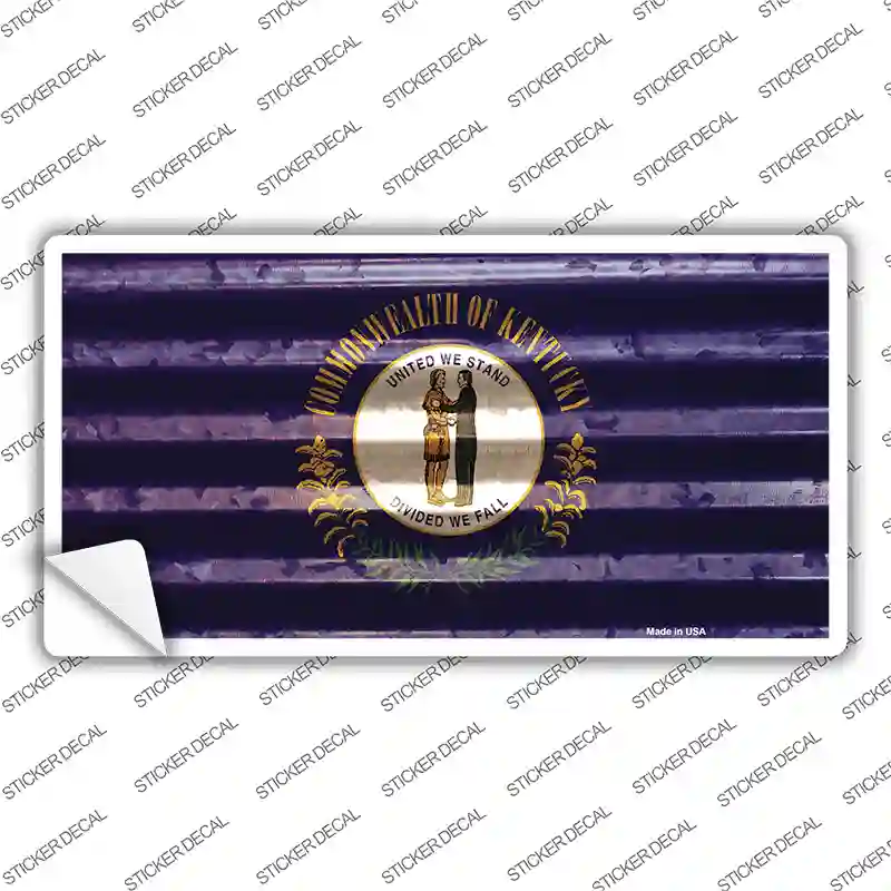 Kentucky Corrugated Flag Novelty Sticker Decal Small