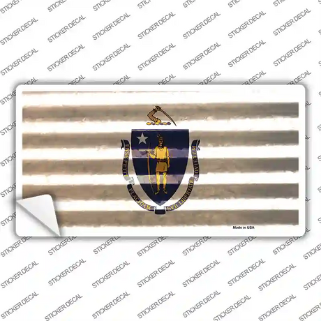 Massachusetts Corrugated Flag Novelty Sticker Decal Small