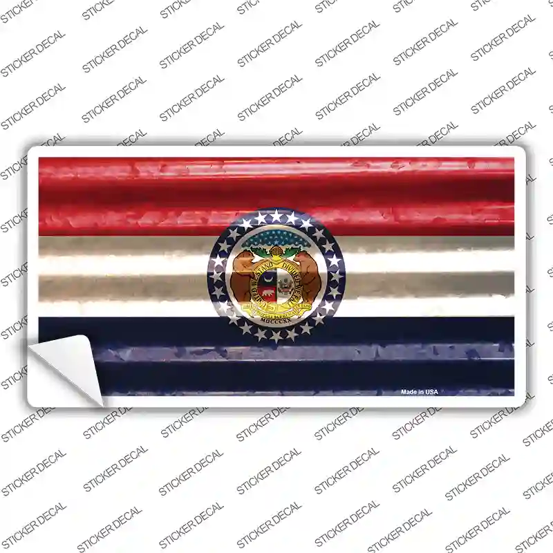 Missouri Corrugated Flag Novelty Sticker Decal Small