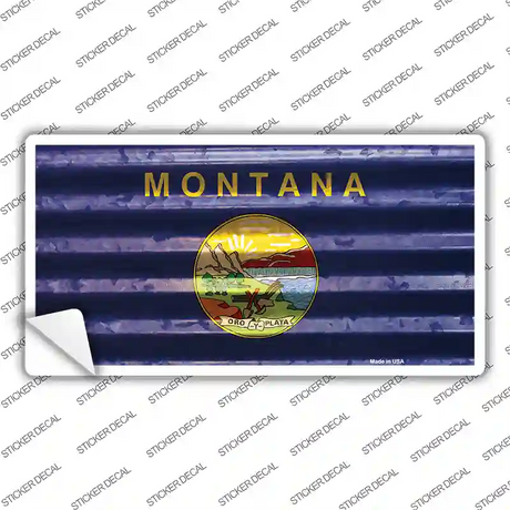 Montana Corrugated Flag Novelty Sticker Decal Small