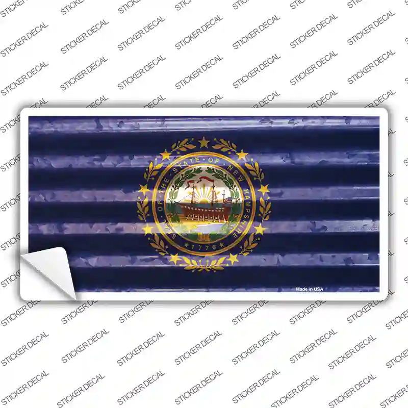 New Hampshire Corrugated Flag Novelty Sticker Decal Small