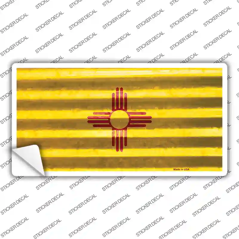 New Mexico Corrugated Flag Novelty Sticker Decal Small