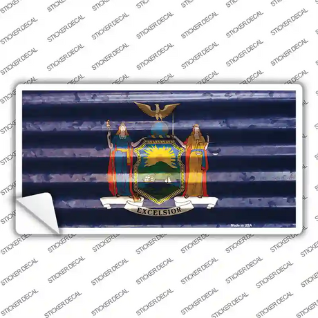 New York Corrugated Flag Novelty Sticker Decal Small