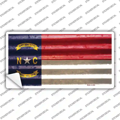 North Carolina Corrugated Flag Novelty Sticker Decal Small