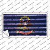 North Dakota Corrugated Flag Novelty Sticker Decal Small