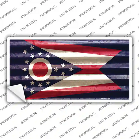 Ohio Corrugated Flag Novelty Sticker Decal Small