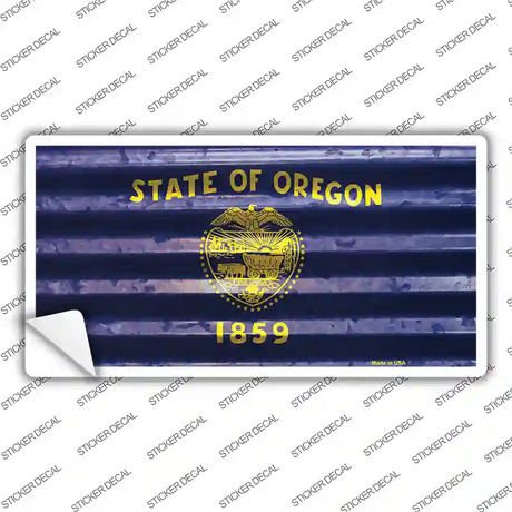 Oregon Corrugated Flag Novelty Sticker Decal Small