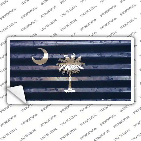 South Carolina Corrugated Flag Novelty Sticker Decal Small