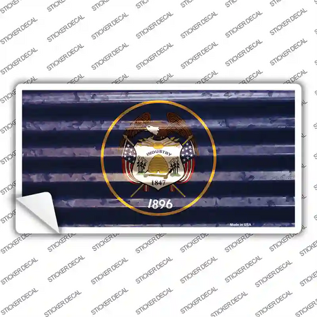 Utah Corrugated Flag Novelty Sticker Decal Small