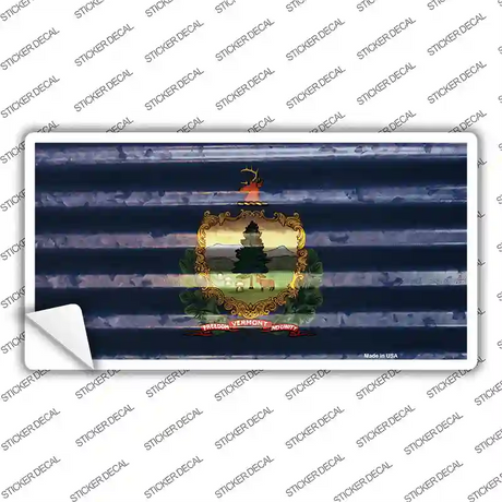 Vermont Corrugated Flag Novelty Sticker Decal Small