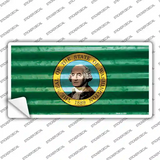 Washington Corrugated Flag Novelty Sticker Decal Small