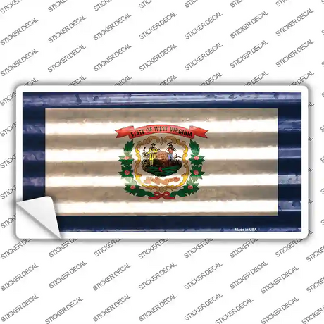 West Virginia Corrugated Flag Novelty Sticker Decal Small