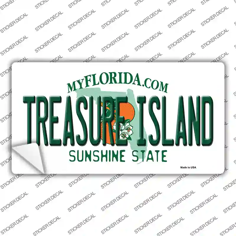 Florida Treasure Island Novelty Sticker Decal Small