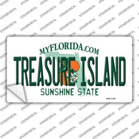 Florida Treasure Island Novelty Sticker Decal Small