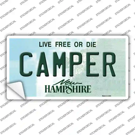 Camper New Hampshire State Novelty Sticker Decal Small