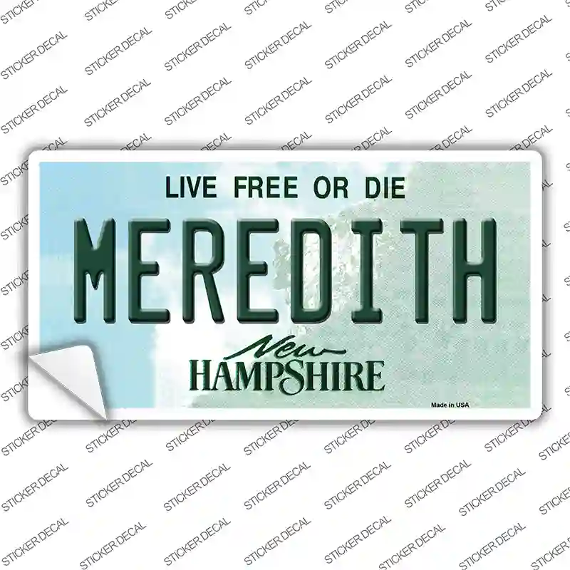 Meredith New Hampshire State Novelty Sticker Decal Small