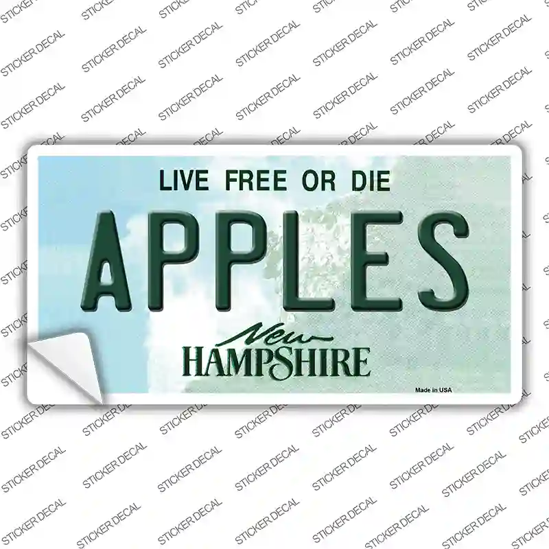 Apples New Hampshire State Novelty Sticker Decal