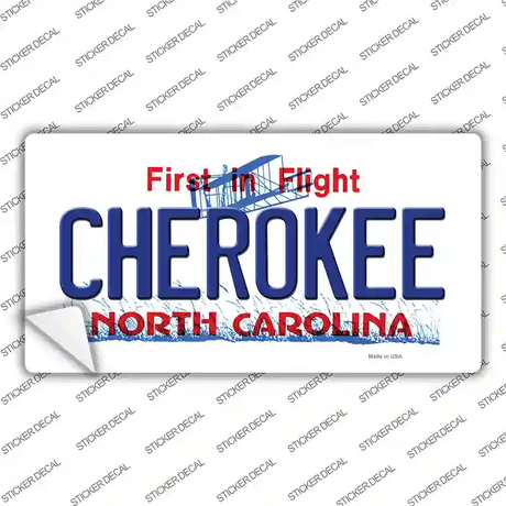 Cherokee North Carolina State Novelty Sticker Decal Small