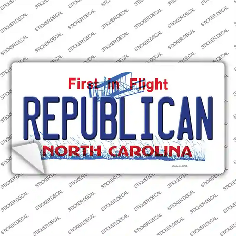 Republican North Carolina State Novelty Sticker Decal Small