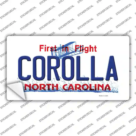 Corolla North Carolina State Novelty Sticker Decal Small