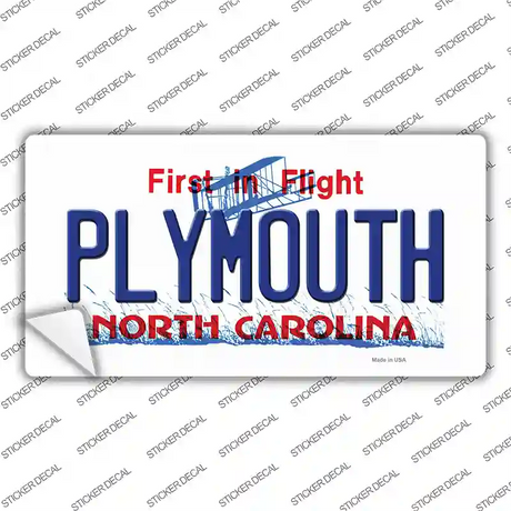 Plymouth North Carolina State Novelty Sticker Decal Small