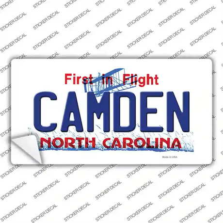 Camden North Carolina State Novelty Sticker Decal Small