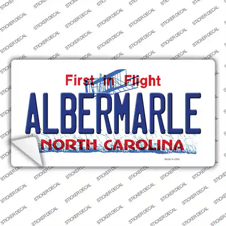 Albermarle North Carolina State Novelty Sticker Decal Small