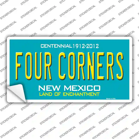 Four Corners Teal New Mexico Novelty Sticker Decal Small