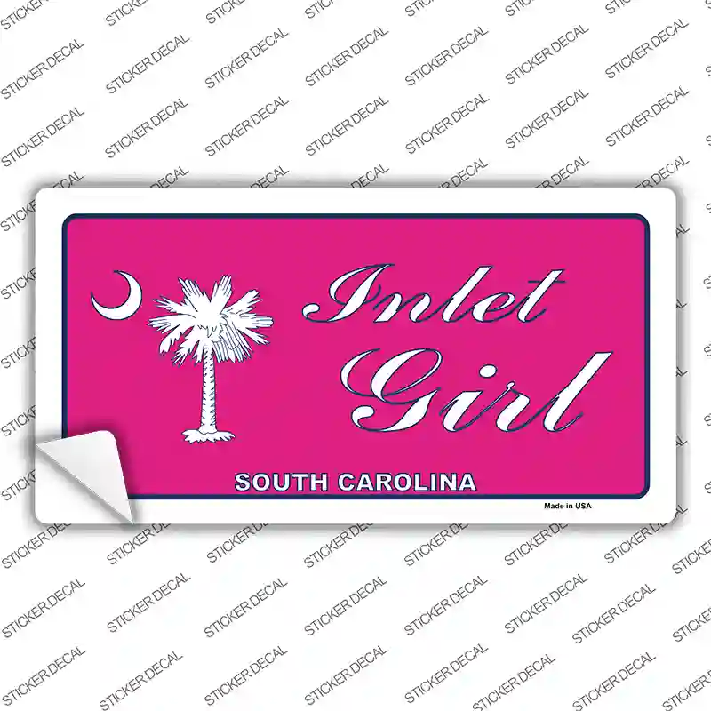 Inlet Girl SC Pink Novelty Sticker Decal | Smart Blonde