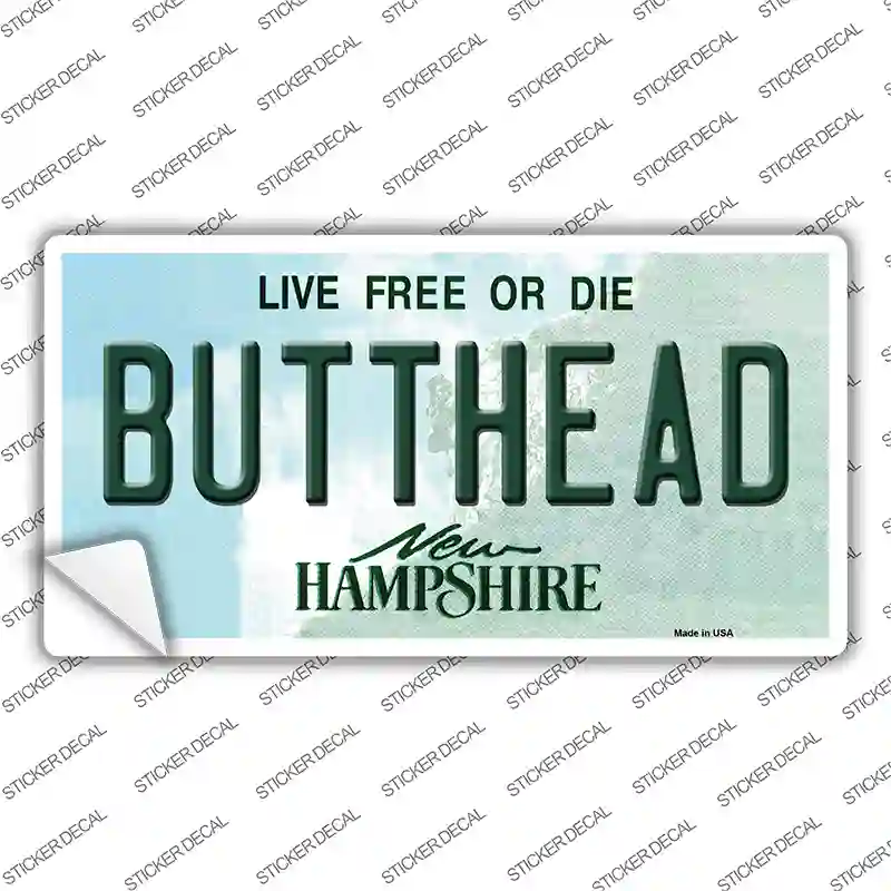 Butthead New Hampshire Novelty Sticker Decal Small